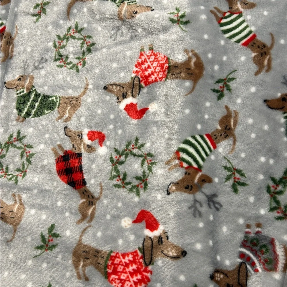 Oversized Dachshund Holiday Blanket
